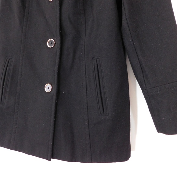 St. John's Bay Black Peacoat Wool Blend - Picture 3 of 8